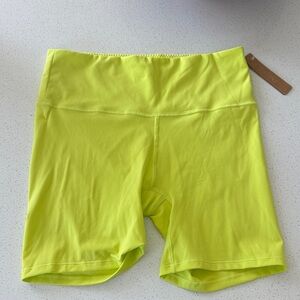 Skims High-Rise Neon Yellow Bike Shorts